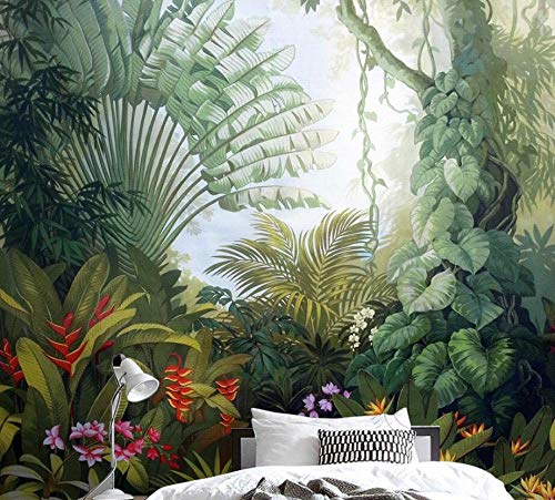 Décoration maison murale forêt tropicale avec le papier peint 3D WLLLO - 2