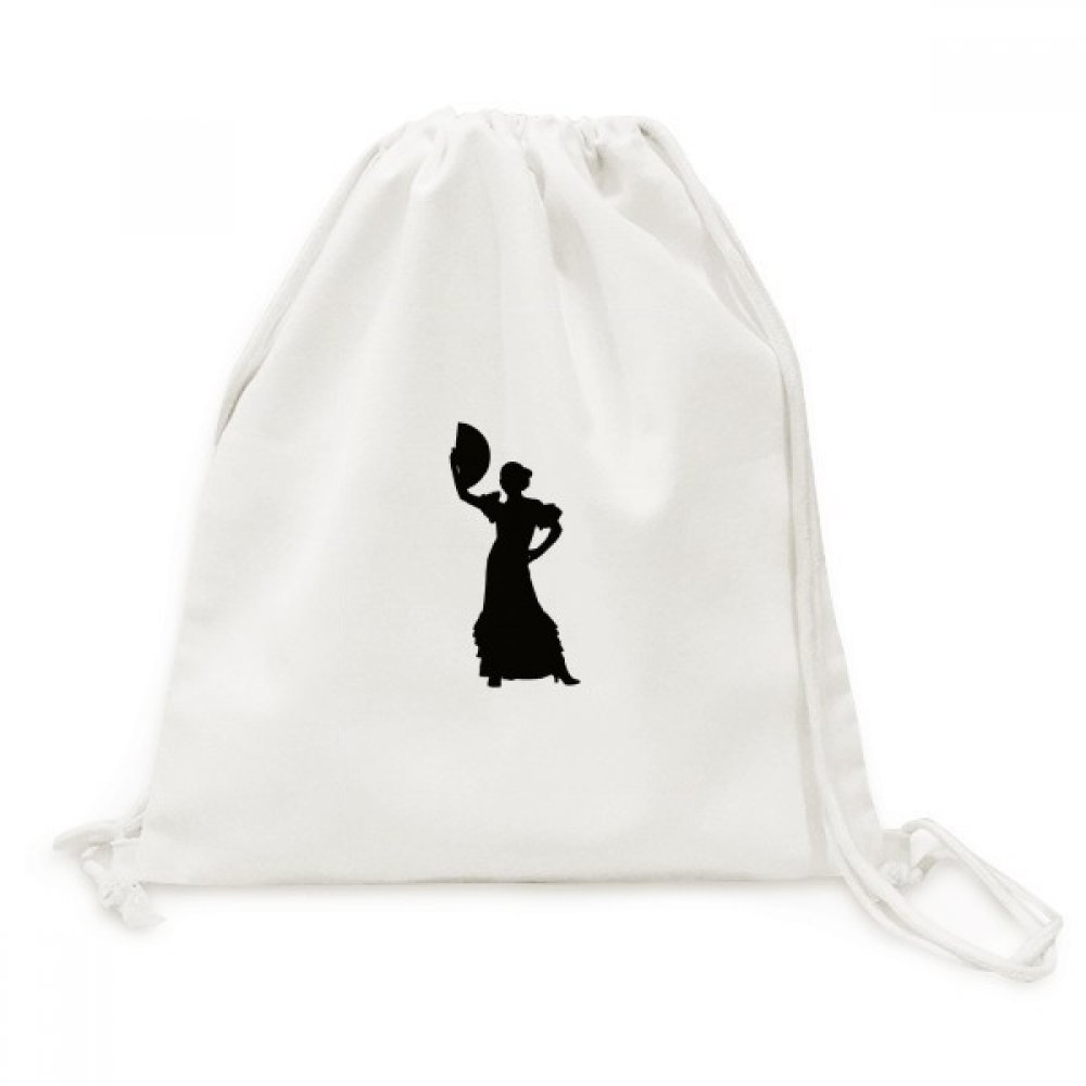 Sac à dos Toile Danse Fan Danseur Drawstring Backpack Voyage Shopping - 5