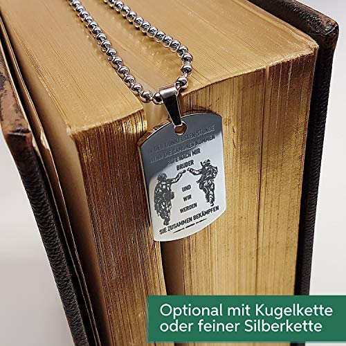 Diamandi Dog-Tag Kette mit Foto-Gravur I Ihr Bild + Text gravieren I Ketten-Anhänger Silber