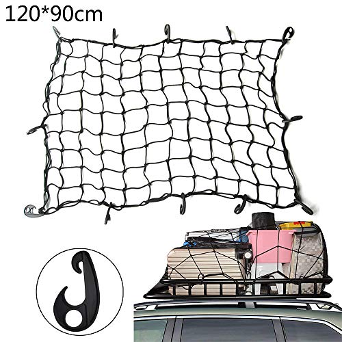 ZJW - Red elástica para maletero de coche (nailon, 90 x 120 cm, con 12 ganchos)