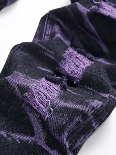 Men's Ripped Jeans Regular Fit Distressed Slim Straight Leg Stacked Biker Fashion Comfort Denim Pants3