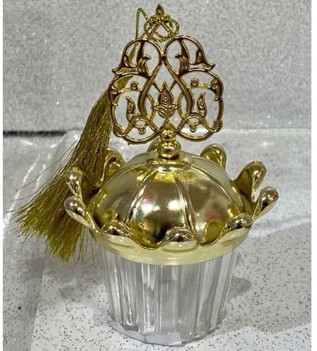 6 boîtes à dragées mariage oriental pompon (Or)