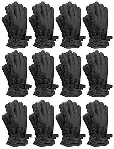 Image of Yacht & Smith Winter Ski Gloves Fleece Lined Adjustable Strap Water Resistant Men Woman Kids