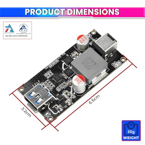Image of amiciSolar 140W USB Fast Charger Module | QC4+ /QC5, PD3.0 /PD140W, PPS Quick Charge DIY Charging Board with Dual USB-A & USB-C Ports, Wide DC 6-30V Input for Laptops, Tablets, Smartphones
