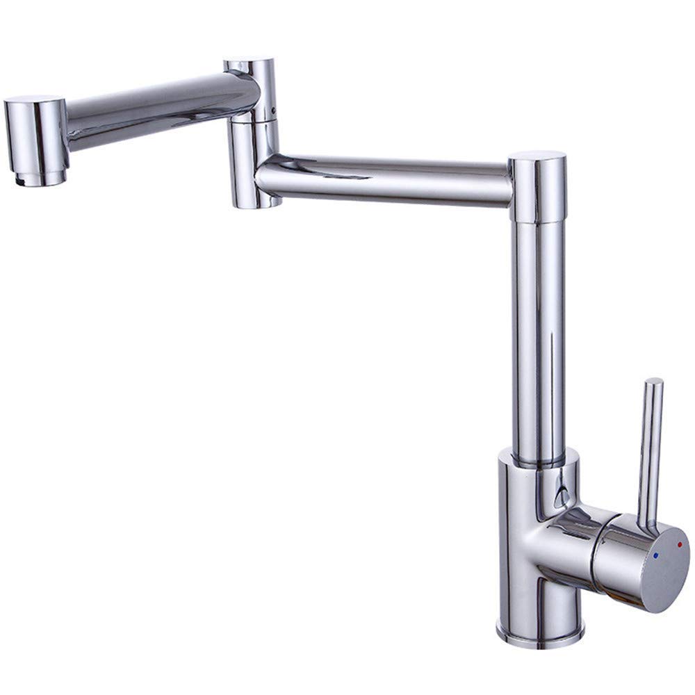 Robinet de cuisine rotatif universel en cuivre mitigeur d'évier eau chaude et froide