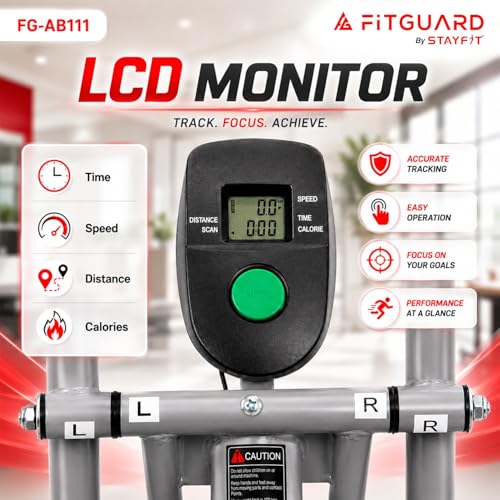 Image of FITGUARD FG-AB 111 By STAYFIT Dual Action Air Bike /Exercise Bike for Home |Gym Cycle for Workout With Adjustable Cushioned Seat | Non-Slip Pedals | Moving Handles Black Gym Bike, Max user weight 120 KG (Green)