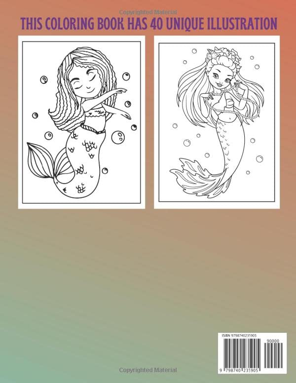 Mermaid Coloring book for kids Ages: 4-8: A bundle of unique mermaid coloring patterns for kids perfect and cute easy educational Coloring and ... kids who love to color in toddler pattern. image 3