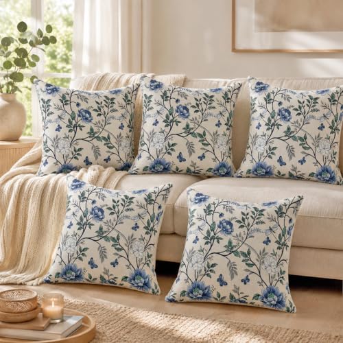 Image of Clasiko Cotton Cushion Covers 16x16 Inches Pack of 5 | Indigo Leaf