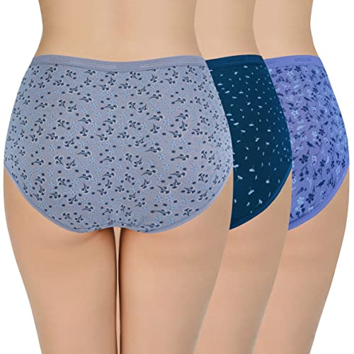 Image of Amante Printed Cotton Full Brief Panty Pack(Pack of 3)