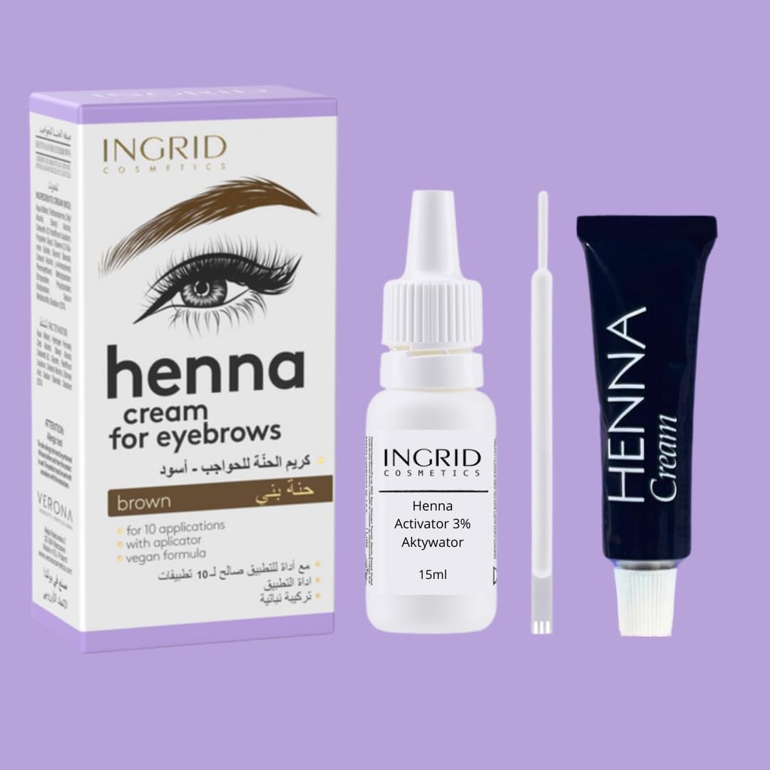 Kit di Colorazione Semipermanente per Sopracciglia, Tinta per Sopracciglia Risultato Naturale, Crema Henna Formula Vegan Dura Fino a 4 Settimane (CASTANO)