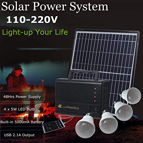 LAMP-XUE 18V Solar Power Generator con Luce A LED Portatile Bagagli Generatore Solare USB Caricatore del Pannello di Energia Solare Bagagli Generator Ricaricabile Sigillata Batteria al Piombo