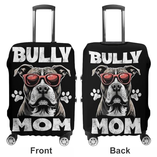 Bully Mom Dog With Sunglasses Luggage Cover Travel Suitcase Cover Luggage Protector 22-24 Inch3