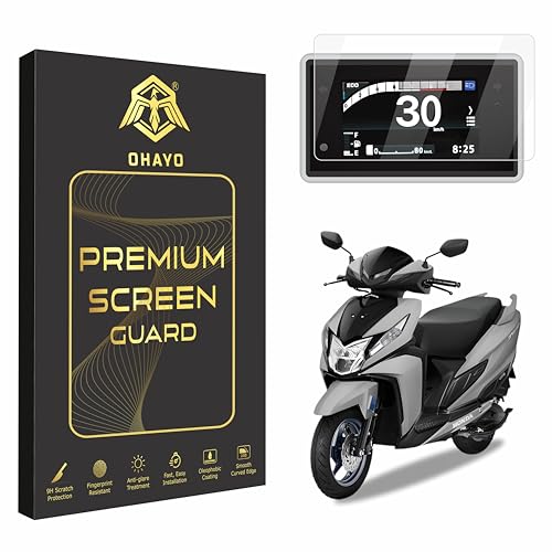 Image of OHAYO 9H Military Strength Display Screen Protector for Honda Dio 110 & Honda Dio 125 Digital Meter | Scratch Resistant Instrument Cluster Guard | Ultra HD Clarity | Bubble-Free Easy Installation | Full Edge-to-Edge Coverage | Tough Protective Film | Not Tempered Glass
