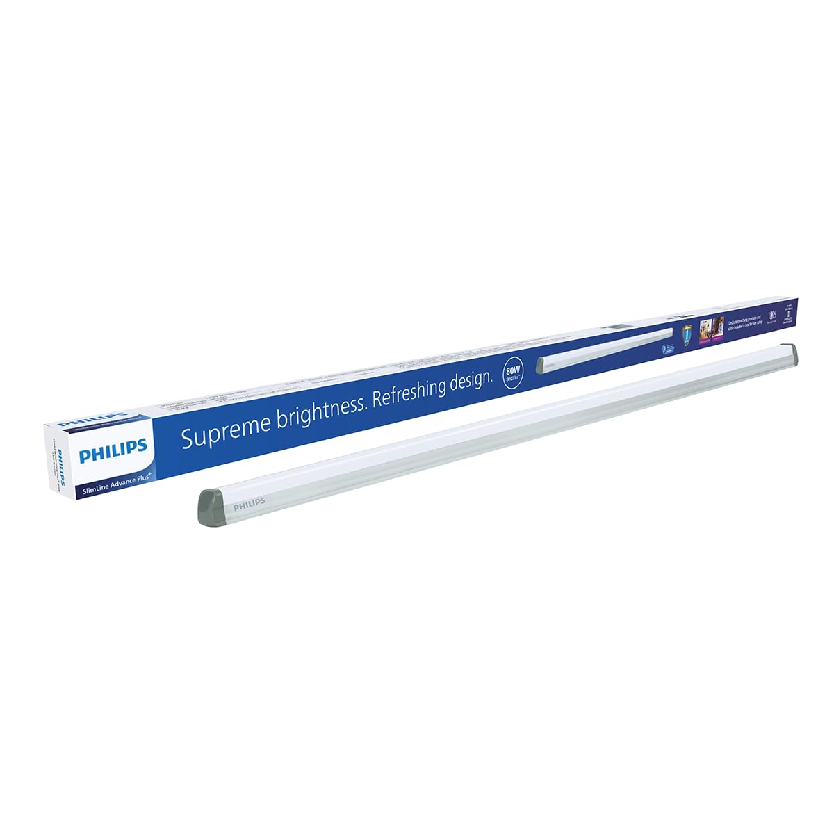 Philips SlimLine Advance Plus+ 80W Linear LED Batten | 8000 Lumens | 4 Feet (1195mm) Tube Light | Premium Aluminium Housing | 4kV Surge Protection | | Cool Day Light, Pack of 1-picture-20