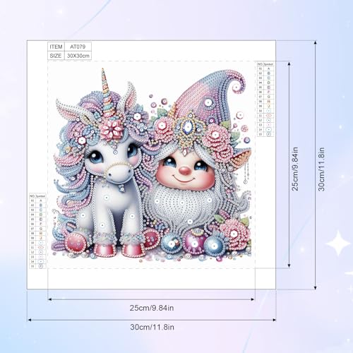 Image of AiYuanzsh Diamond Art Painting Kits for Adults, 5D Special Shape Diamond Art Kits for Beginners, Crystal Rhinestones Diamond Art Painting for Home Wall Decoration Gift 12x12inch, Animal and Gnome
