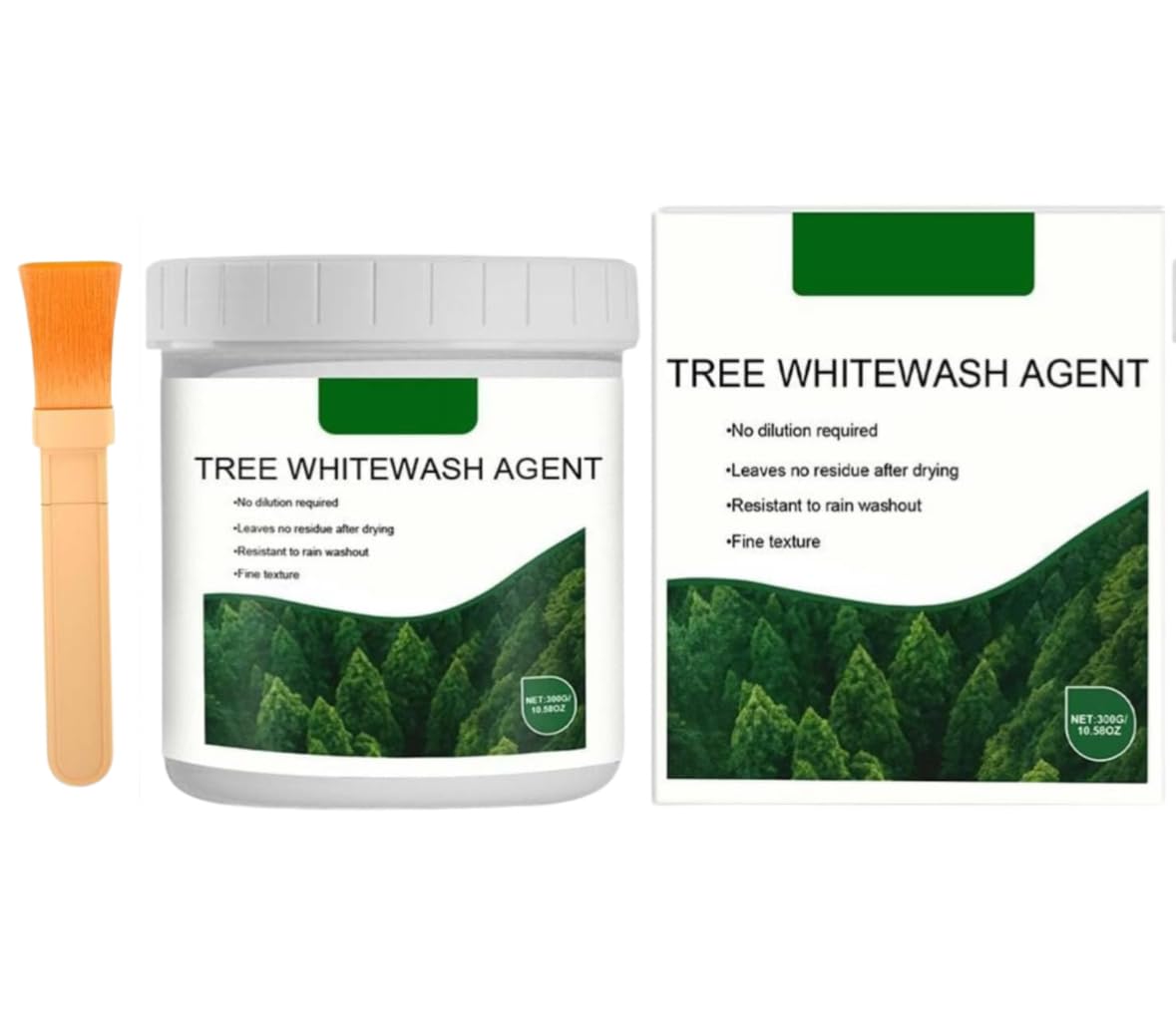 Photo 1 of New Garden Tree Whitewash for Trunk Protection, 10.58OZ Liquid Tree Paint Capable of Sun & Frost Protection, Easy Application by Brush,UV-Resistant Bark Coating for Fruit Trees