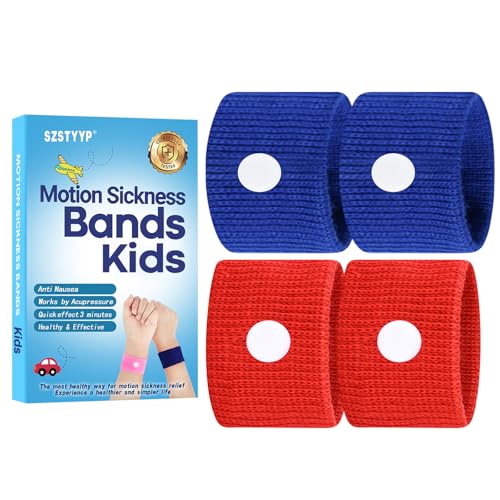 Motion Sickness Bands for Kids Travel Sickness Relief Wristbands Anti-Nausea Bands for Morning Car Sea Sickness