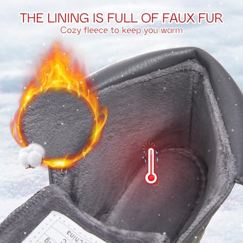 Shupua Women's Ankle Boots Black Lace Up Winter Hiking Work Waterproof Combat Booties4