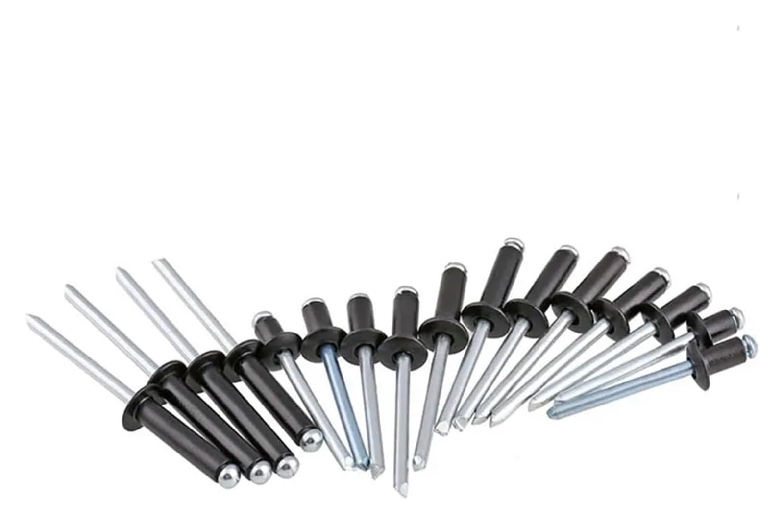 Remaches Remache autoenchufable de Aluminio Negro con Cabeza Redonda, Remaches Ciegos Huecos de Apertura rápida, Clavo Decorativo M2.4-M5(5mm,20pcs(M5))