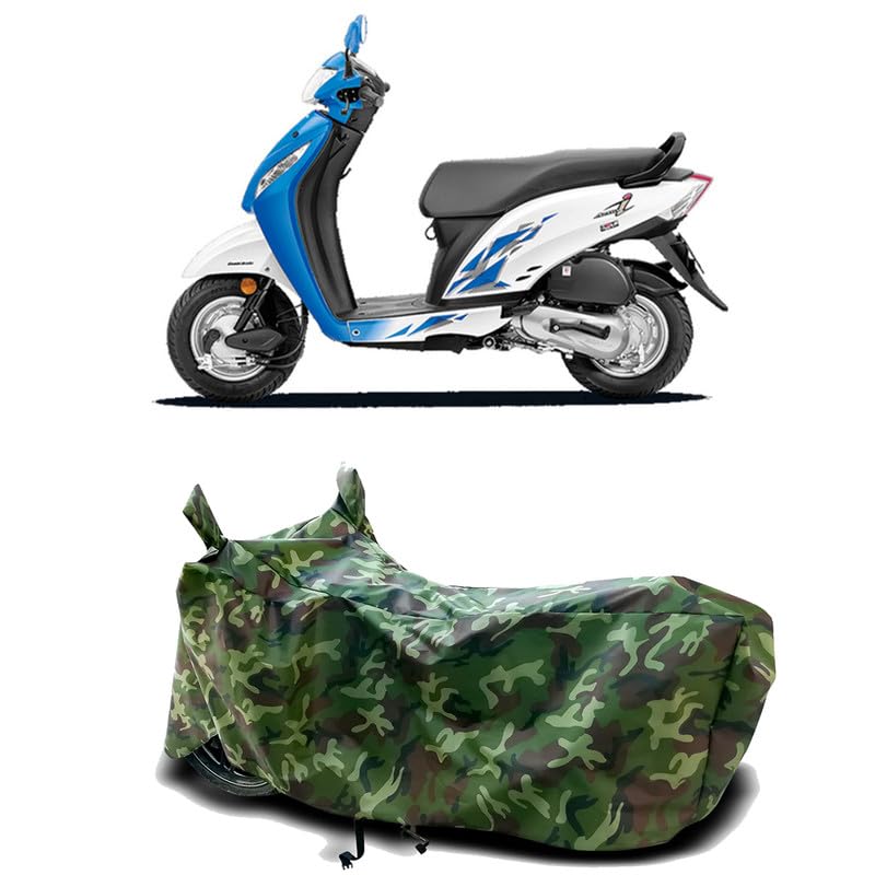 Image of DUFFEL-100% Heat Protection Two Wheeler Bike /Scooty Body Cover for Honda Activa i Water Resistance /UV-Rays /Birds Dropping /Scratchproof /Dust Proof /Waterproof[Green Jungle Print]