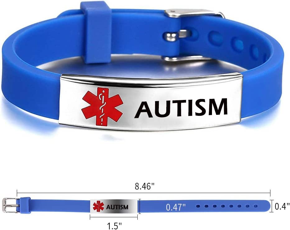 BAIYI HOPE Black Silicone Band - Replacement Wristband for Medical Bracelet