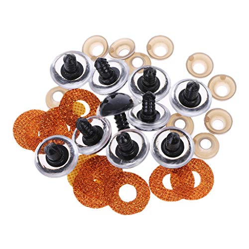 Mentin 16 mm/20 mm/24 mm, bunte Sicherheitsaugen aus Kunststoff, Puppenaugen für Puppen, Handpuppen, Plüschtiere (G, 20 mm) Cover