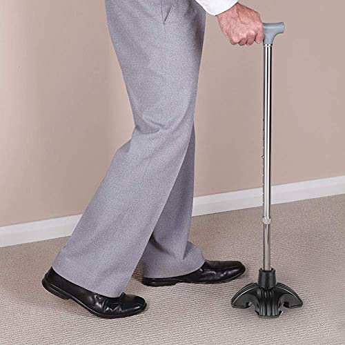 Supregear Cane Tip - Self Standing Heavy Duty Rubber Replacement For Walking Cane (3/4")-Stable 4 Point Non-Slip Cane Tip For Folding Cane Walking Stick Or Offset Quad Pod Or Tripod Canes Black #TOP5