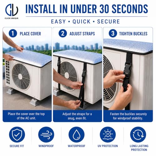 Image of Split Ac Cover Outdoor Unit Cover | Heat-Insulated, Weather-Resistant Protection | Extend AC Lifespan & Boost Energy Efficiency ac outdoor unit protector (Pack of 1)4 layer protection