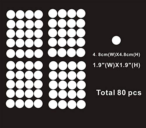 80 adhesivos de vinilo blancos de lunares 4.8 cm para pared miniatura 5