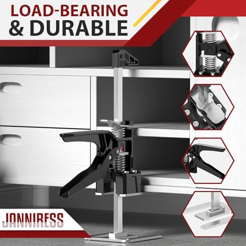 JANNIRESS Labor Saving Arm Jack Handle 2 Pack,15 in Construction,Multifunctional Furniture Jack for Installing Cabinets and Wall Tile Height Adjuster Handheld Lifter Tool, Load 400LBS by JANNIRESS - Image 5