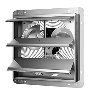 iPower 14 Inch Shutter Exhaust Fan Aluminum,High Speed 1650RPM, 1000 CFM, 1-Pack, Silver