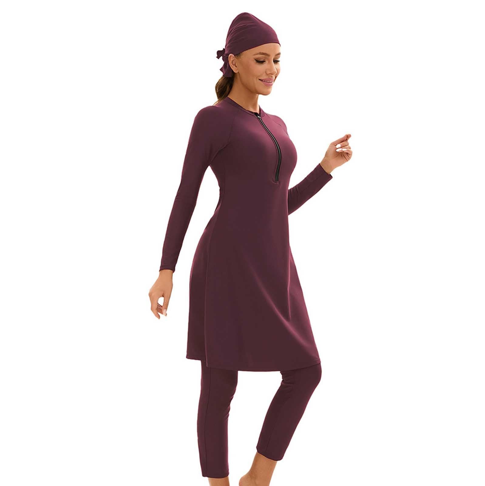 Générique Burkini Femme Tankini Maillot De Bain Ventre Plat Bikini Manche Courte Ensemble Ete Grande Taille Ronde Musulmane Short Haut 2 Pieces Push Up Musulman T Shirt Anti UV Sexy Shorty Gainant