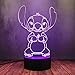 Cable USB 16 Color Brillo noche luz LED dibujos animados lindo anime Stitch cachorro muñeca creativo 3D lámpara de mesa lava flash luces iluminación sueño hogar dormitorio decoración niño regalo