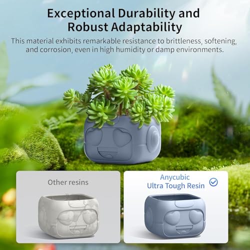 Image of 3IDEA ANYCUBIC Ultra Tough Resin, 3D Printer Resin with Strong Impact Resistance & High Flexibility, Suitable for Direct Use or as an Additive, Wide Compatible for LCD Resin 3D Printers (Grey, 1kg)