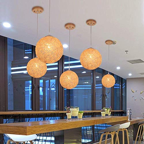 Lustre en rotin nordique E27 220V pour suspension de restaurant et hôtel