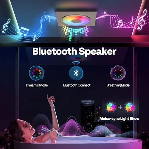 Image of VIVOHOME RGB Bathroom Exhaust Fan with Bluetooth Speaker (160-110-50CFM)