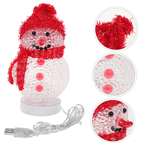 Uonlytech 2 Peças De Adorno Para Enfeite De Noel Para Mesa De LED Boneco De Neve Noite Enfeites De N