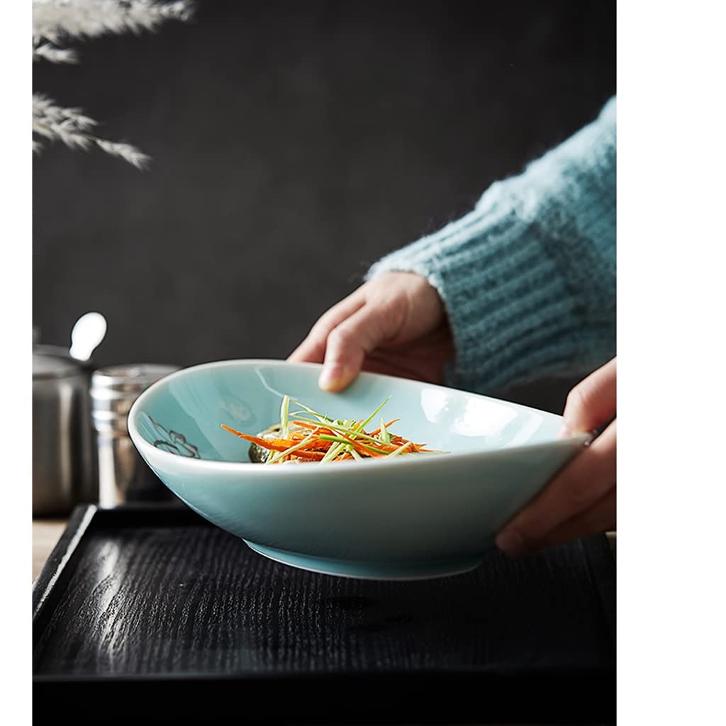 Kuchenne zestawy talerzy obiadowych taca do serwowania owalny talerz rybny domowe gotowanie na parze danie ryb ceramiczne głębokie danie danie naczynie zimne danie talerz do restauracji zastawa stołowa ceramiczne płaskie talerze zestaw (kolor: A, rozmiar