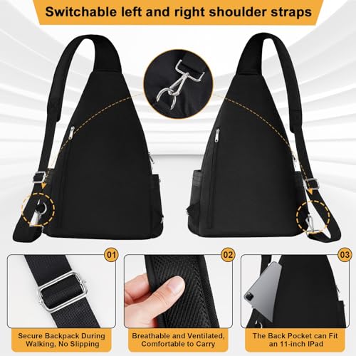HesLaus Double Deck Crossbody Lunch Backpack