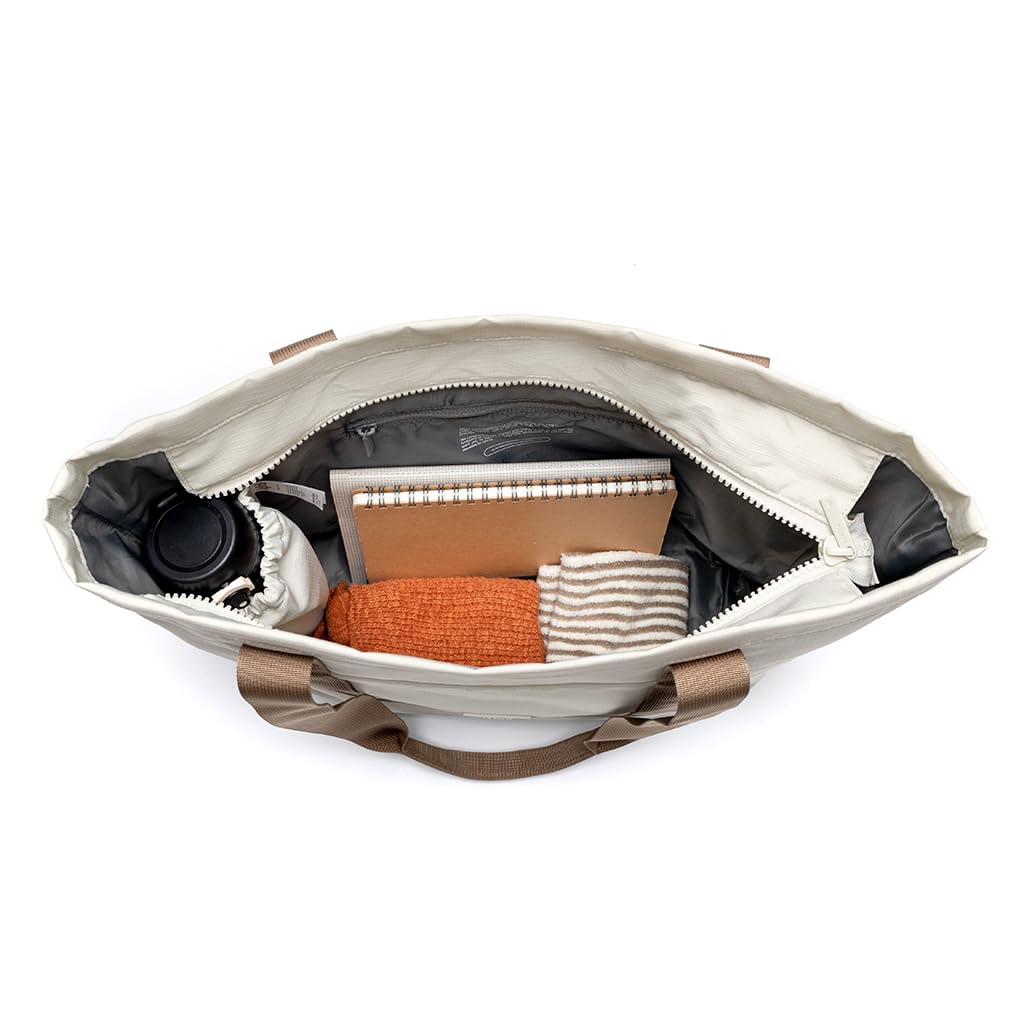 Lefrik - Bolso con cremallera- Strata Tote Bag - Diseño Urbano Minimalista - Para Portatiles de hasta 15,6" (Chalk Ripstop)