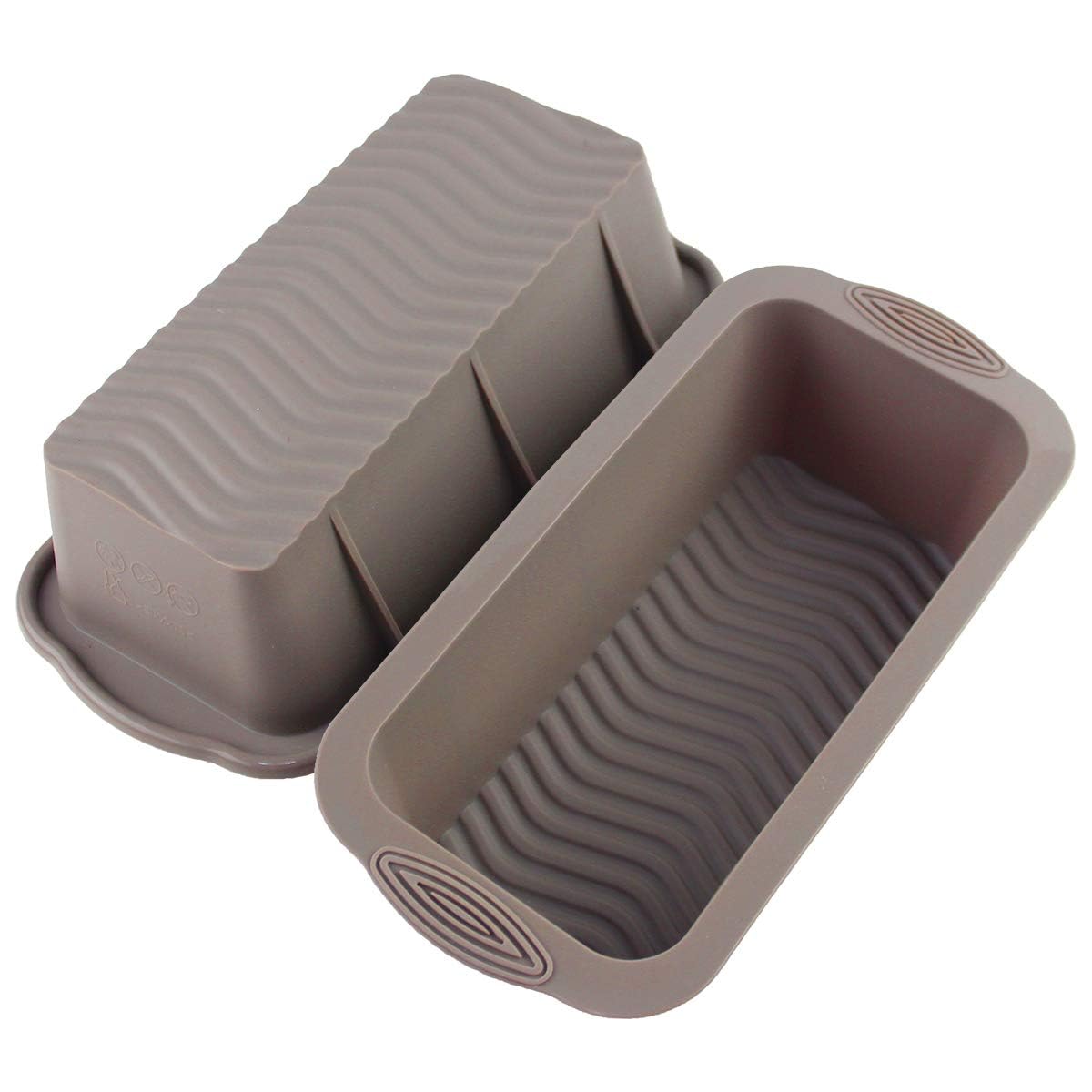 Bread and Loaf Tin,1lb Silicone Non-Stick Bread Baking Tray,8.5inch Bread Baking Moulds Tins,Non-Slip Hand Design Loaf Pan,Bread Pan,BPA-Free,Dishwasher Safe(Grey, 2-PCS)