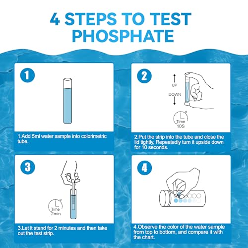 Image of Phosphate Test Kit, Pool Phosphate Test Kit, 50 ct with Colorimetric Tube