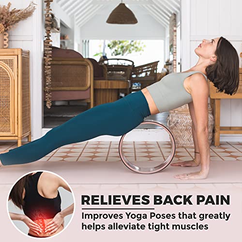 Ajna Yoga Wheel Set Of 3 For Back - Yoga Circle 3 Pack - Back Roller Wheels For Yogi Muscle Massage, Back Stretcher, Pain Relief, Spine Stress Relief #TOP1