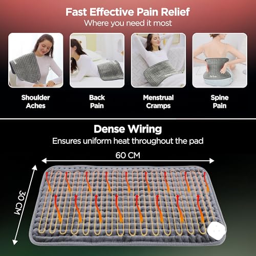 Image of Dr Trust USA Helios Orthopedic Electric Heating Pad for Back Pain I Heat Belt for Menstrual Period Cramps, Shoulder, Neck & Knee Pain Relief with Temperature Controller-387