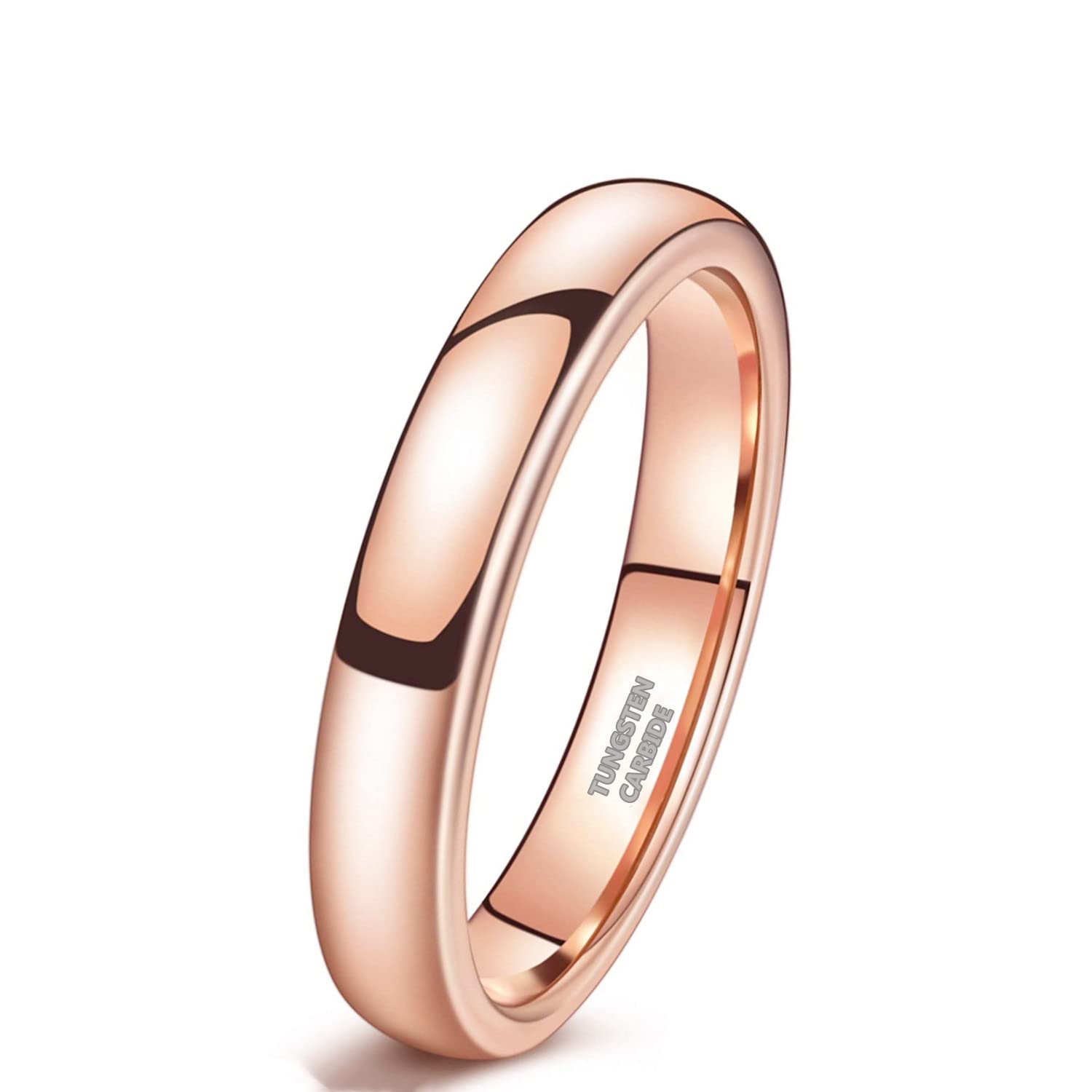 Zakk Anillos para mujer y hombre, de tungsteno, oro rosa, estrechos, pulidos, anillos de compromiso, alianzas de boda, 2 mm 4 mm 6 mm