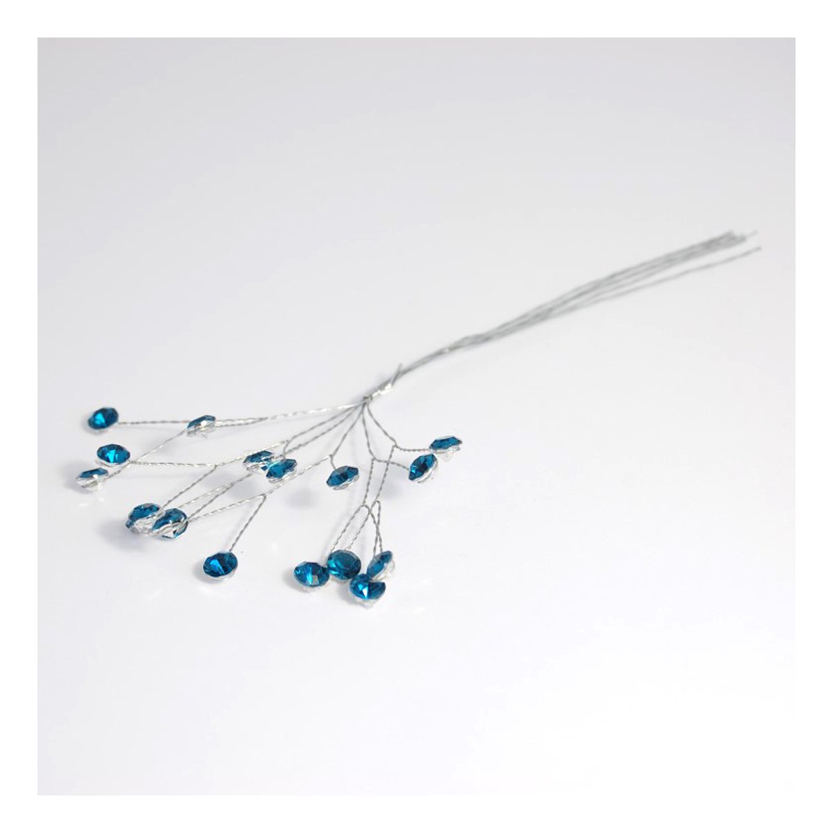 Bridal & Occasions - Bulk Blue S&W Bridal B1743tq | Branch | Diamante | 6Mm | 3 Stem | Pack Of 6 | Turquoise