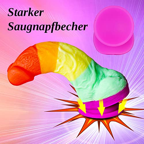 20.3cm realistischer silikon dildo erwachsenes realistischer didloschwanz, flüssiges Silikonmaterial, xl, starker Saugnapf, freihändiges Spielen, großer Regenbogen, dicker dildo realistisch Frauen – Bild 3