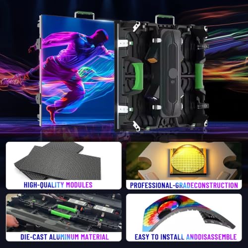 Image of LED Display Wall Panel 3840Hz High Refresh Rate P2.9 P3.9 P4.9 P6 IP65 Aluminum Cabinet,for Stage, Wedding Parties, Exhibitions, and Event Broadcasts,P4.81:24:50 * 100cm(1.64ft*3.28ft)
