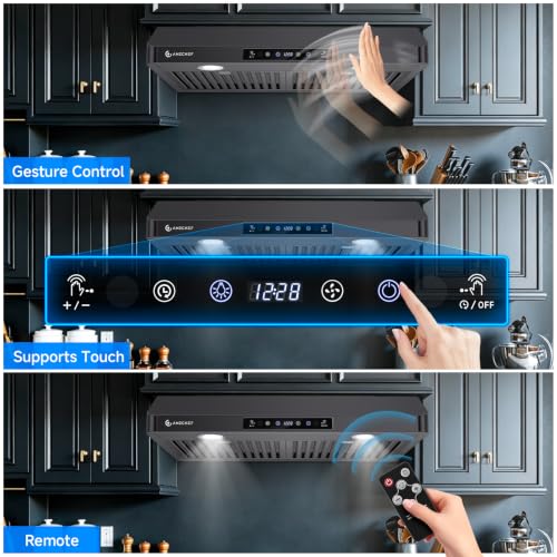 Image of AMZCHEF 30 inch Stainless Steel Under Cabinet Range Hood, 1050 CFM Dual-Fan