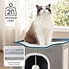 Bedsure Cat Beds for Indoor Cats - Large Cat Cave for Pet Cat House with Fluffy Ball Hanging and Scratch Pad, Foldable Cat Hideaway, 16.5x16.5x13 inches, Grey #1